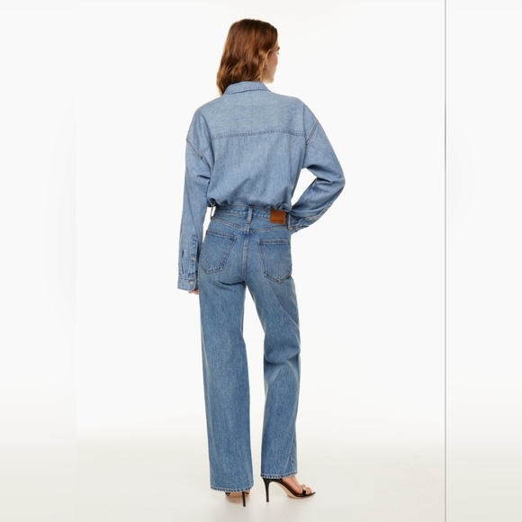 Aritzia Denim Forum Farrah Hi-Rise Wide Leg Jeans Sz 27 Short (28 Length) - Picture 6 of 14